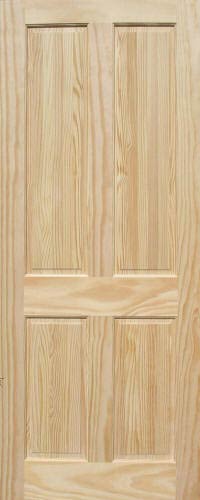 Pine 4-Panel Wood Interior Door