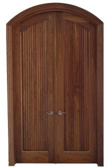Homestead Series  Fluted arch top 1 panel walnut door