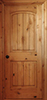 Knotty Alder Raised 2-Panel Arch-Top Rustic Interior Door with V-Groove